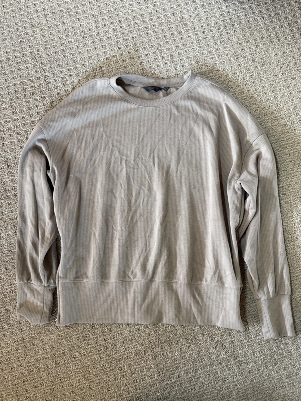 Danskin Ribbed Crewneck Top - Taupe